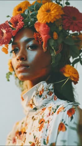 woman with floral crown