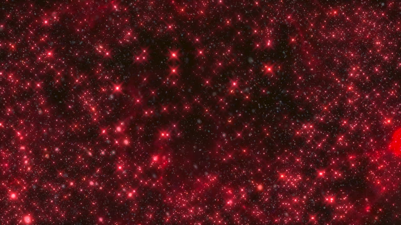 динамическое движение ярких точек на красно-черном фоне