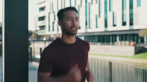 fitness, salud y hombre corriendo al aire libre