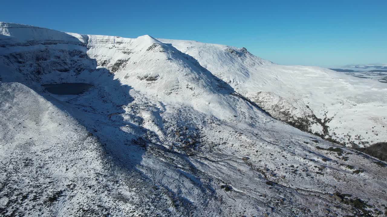 Irish Mountains in winter drone landscape Comeragh Mountains Waterford Coumshingaun lake Epic Locations and Landscapes in wild ireland
