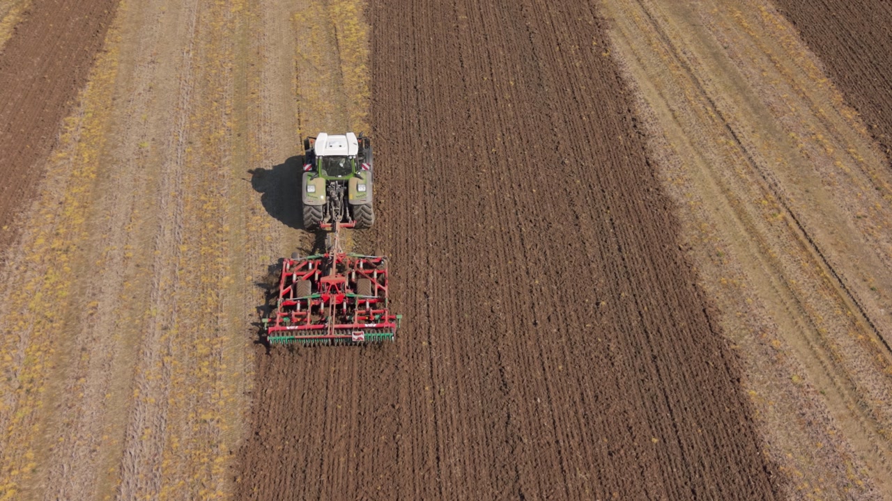 Modern Diesel Tractor Cultivating Eco Friendly Farmland