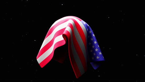 a 4k motion graphic animation of the american flag falling and wrapping around the earth before eventually falling off into space