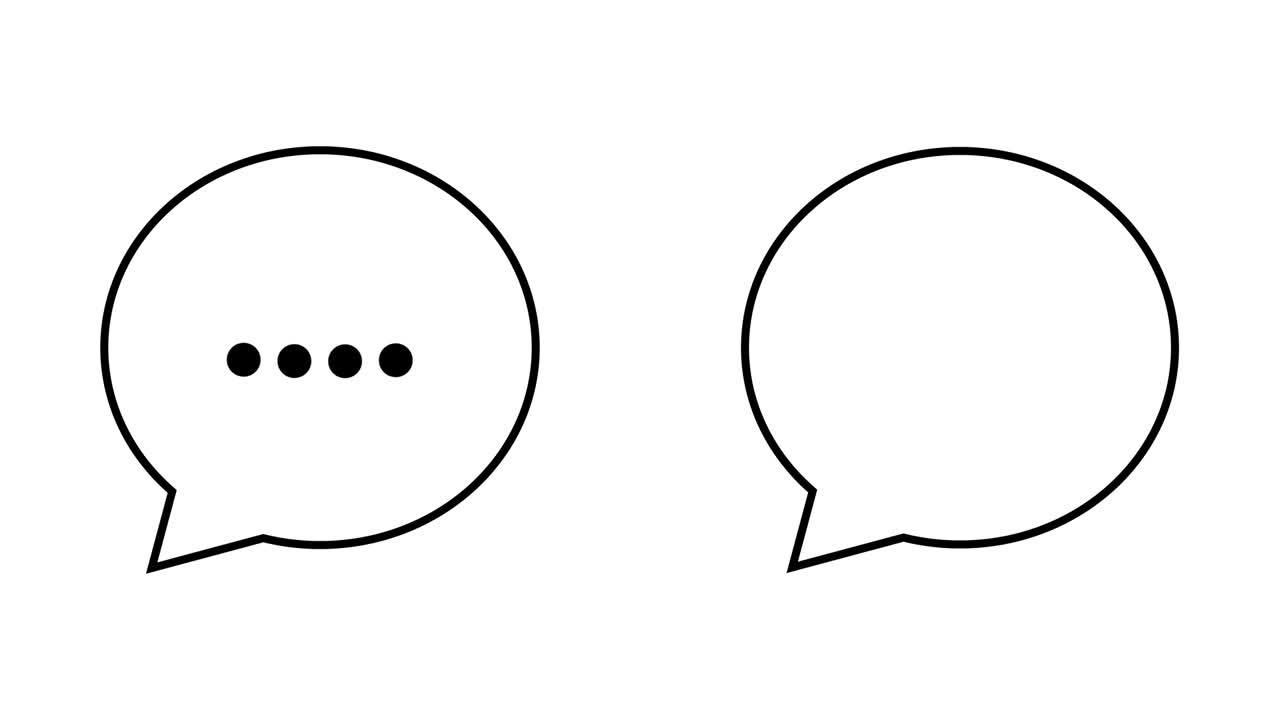 Speech bubbles, message clouds with circle loading bar animation, Alpha Channel (transparent background + Loop 4k)
