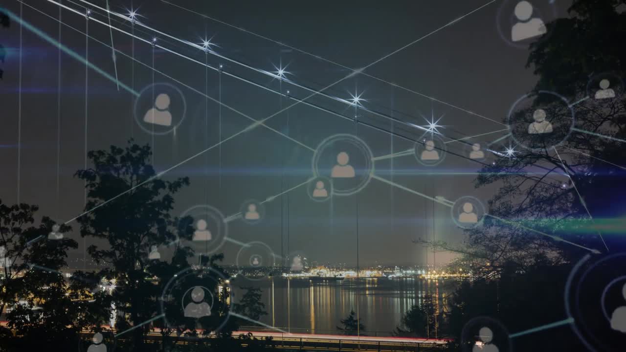 red de conexiones en movimiento