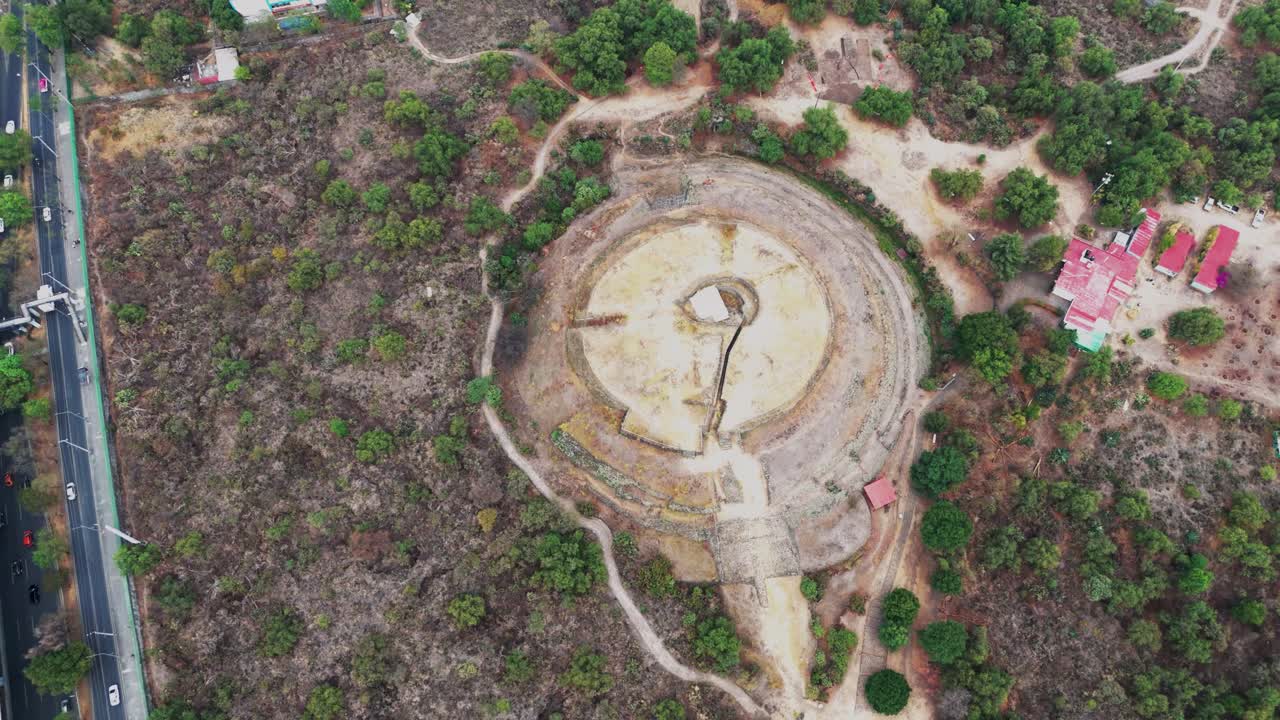 Cuicuilco pyramid from above, southern CDMX