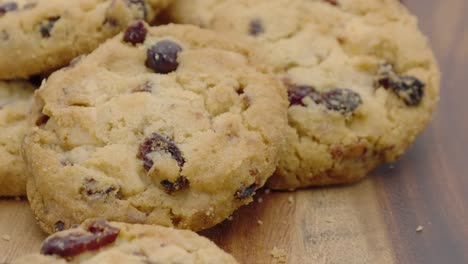 dolly shot of pile a delicious tasty recipe apple cookies homemade isolated on wooden table