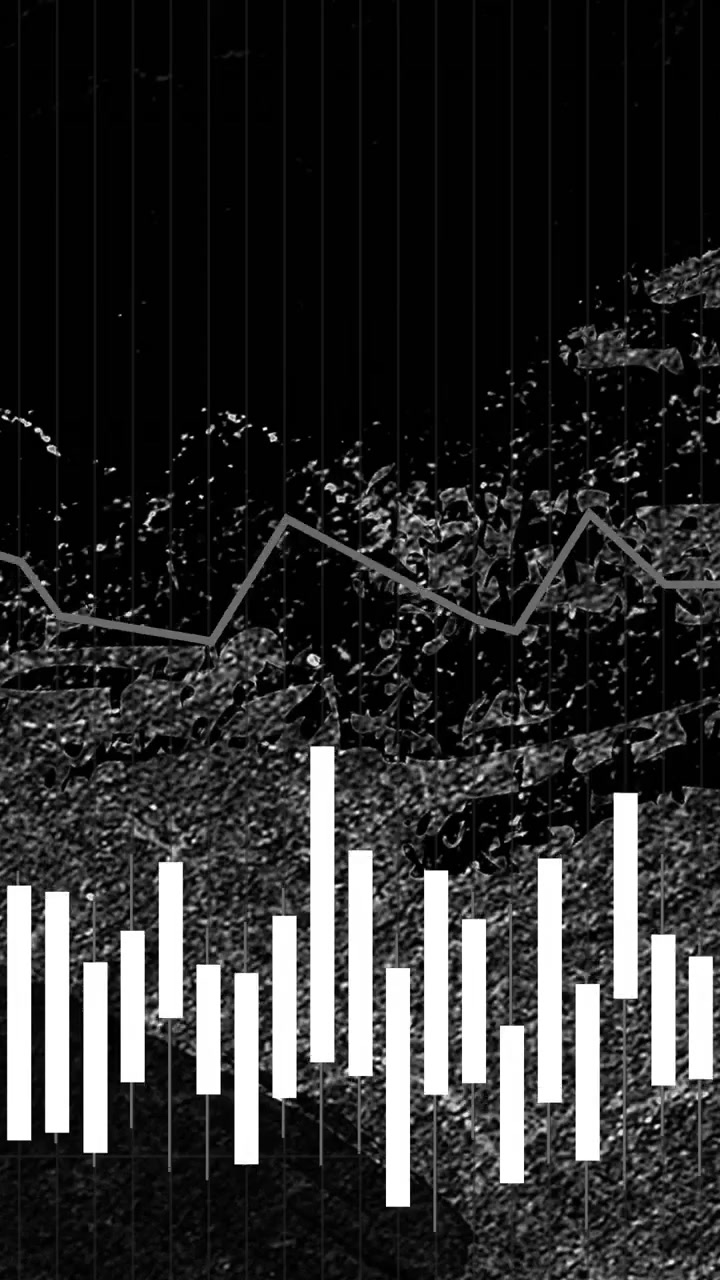 Vertical video: Beat starting, white bars pulsing, jagged line tracing, showing levels on rocky bg