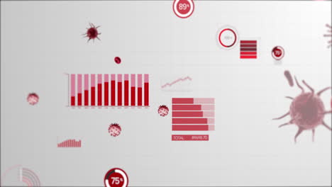 animación del procesamiento de datos estadísticos sobre el coronavirus