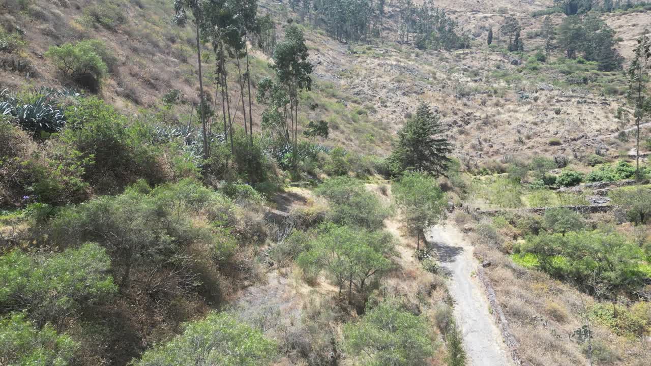 toma aérea en carro del paisaje en matacuna