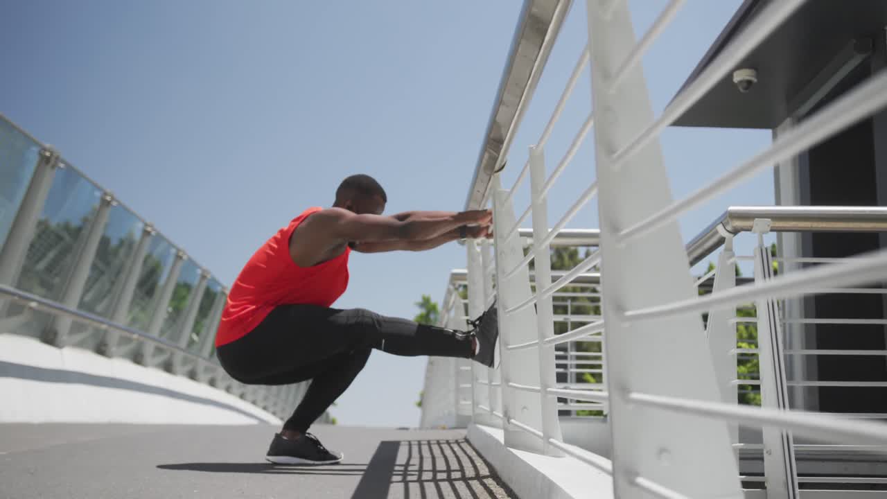 Man exercising in an urban setting