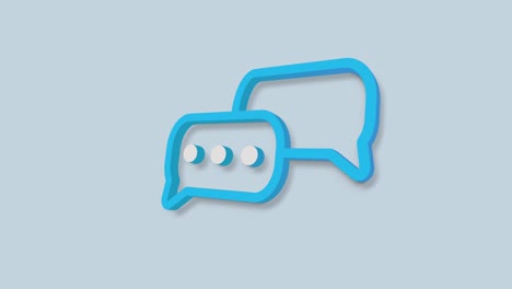 speech bubble chat 3d icon isolated on blue background. message icon. communication or comment chat symbol. 4k