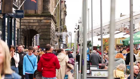 people walking during the edinburgh fringe festival