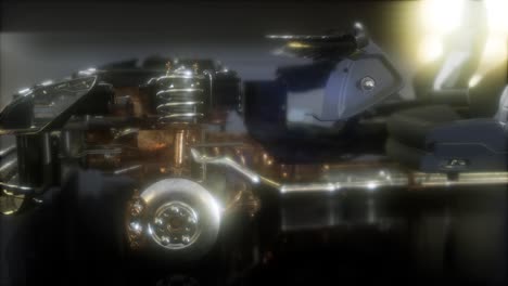 detailed car engine and other parts