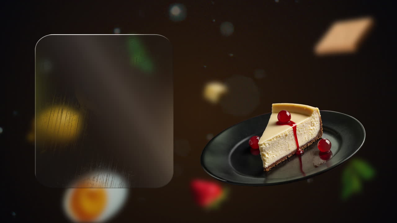 Cheesecake slice with cherries