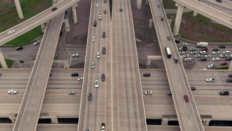 establishing aerial shot of i-10 and beltway 8 freeway in houston