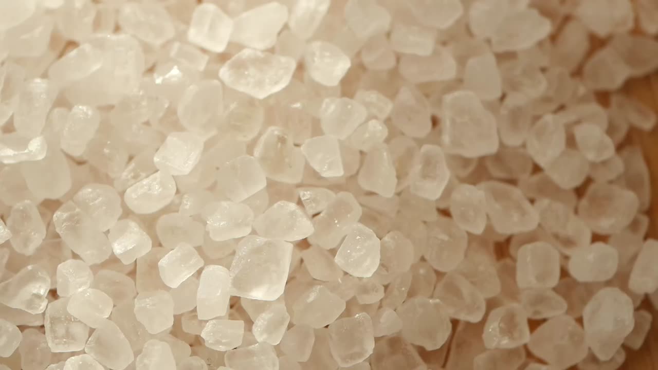 Close-up of coarse salt crystals