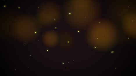 mover y volar partículas de oro y bokeh redondo sobre fondo de animación oscuro 2