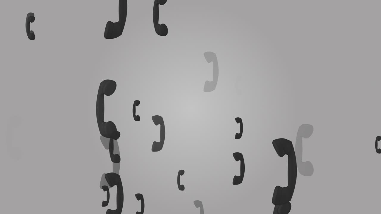 Old Telephone Moving Loopable Animation, Gray Color Background