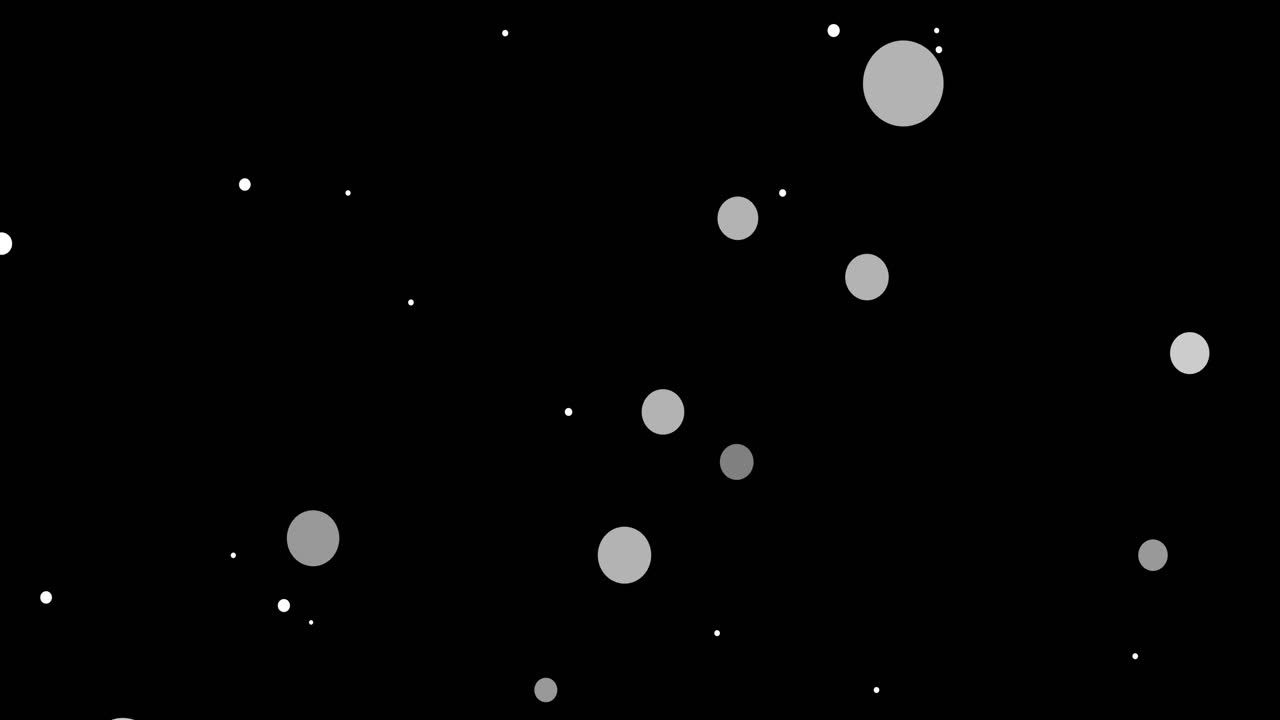 Animation of white spots falling on black background
