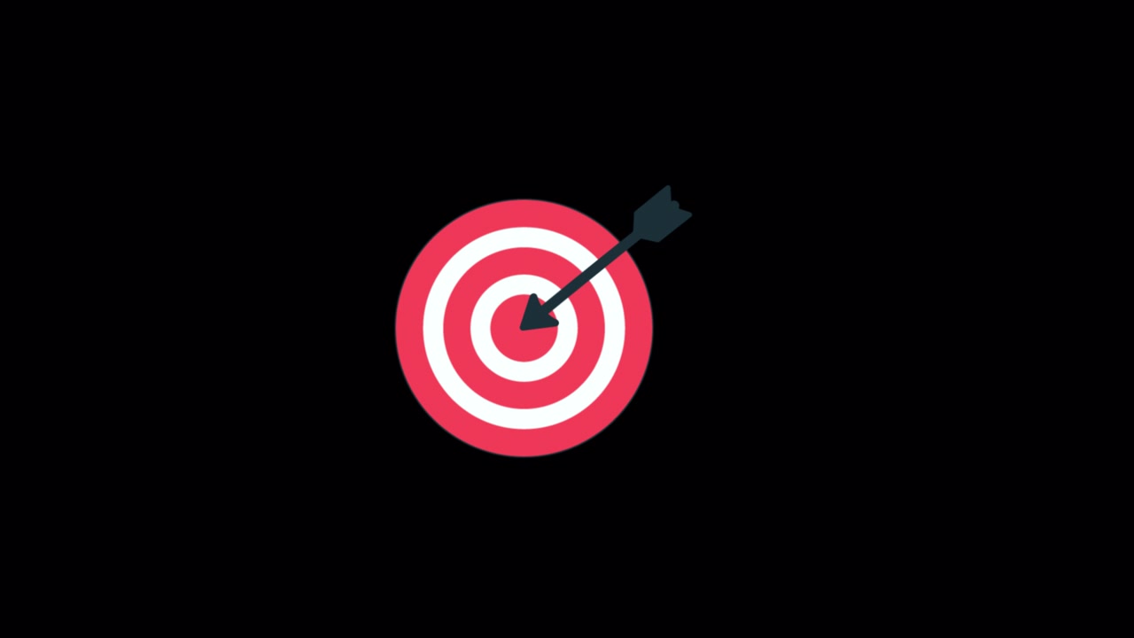 Animated Arrow Hitting the Center of a Target