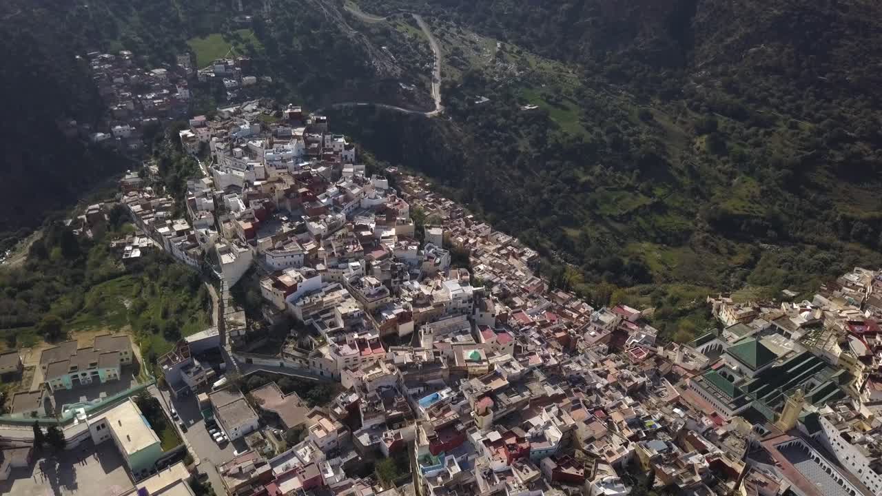 AERIAL: Old medina in Moulay Idriss