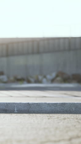 closeup of a concrete curb