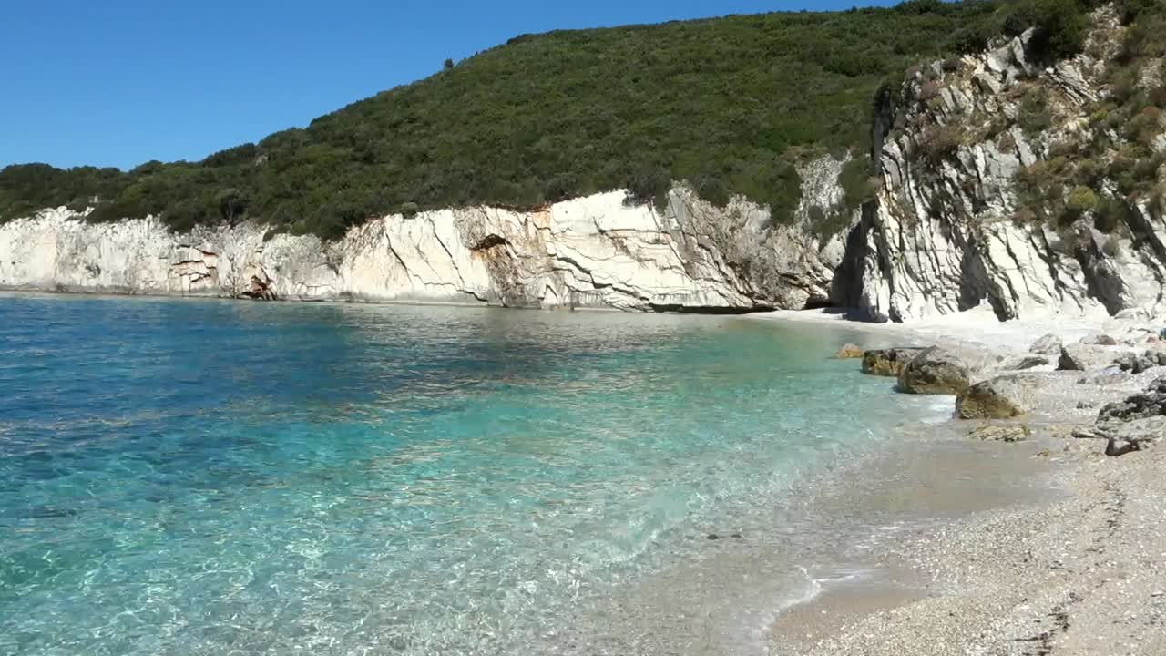 Filikuri Beach, hidden and wild beach on Albanian coast. Himara city