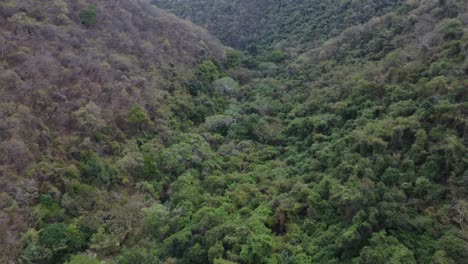 Beautiful-drone-video-in-The-national-park-in-Taxco,-Mexico,-while-visiting-the-waterfall