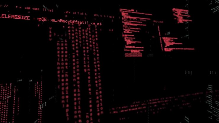 Animazione dell'elaborazione dati su sfondo nero