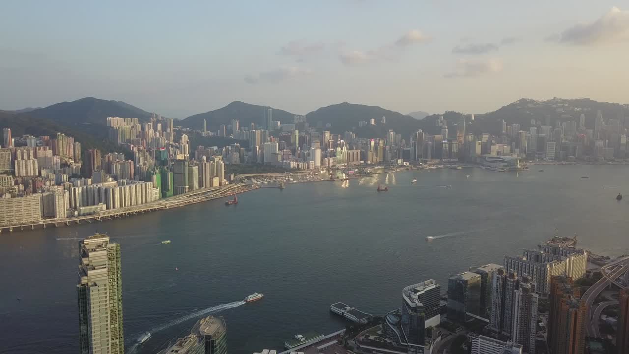 imagen aérea del distrito de kowloon en hong kong