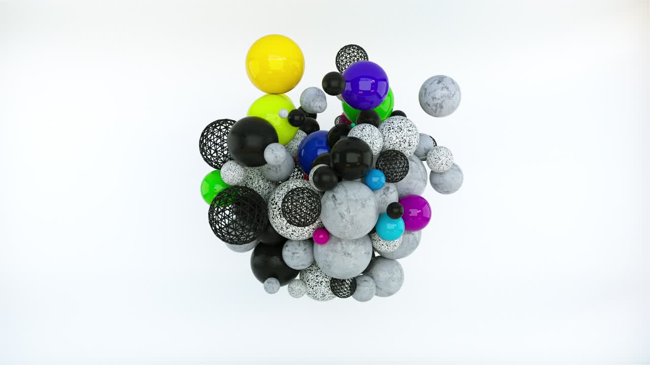 다양한 크기의 기하학적 구를 는 추상적인 배경