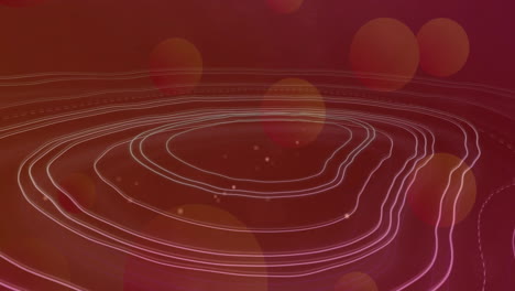 animation of shapes moving and spots on red background