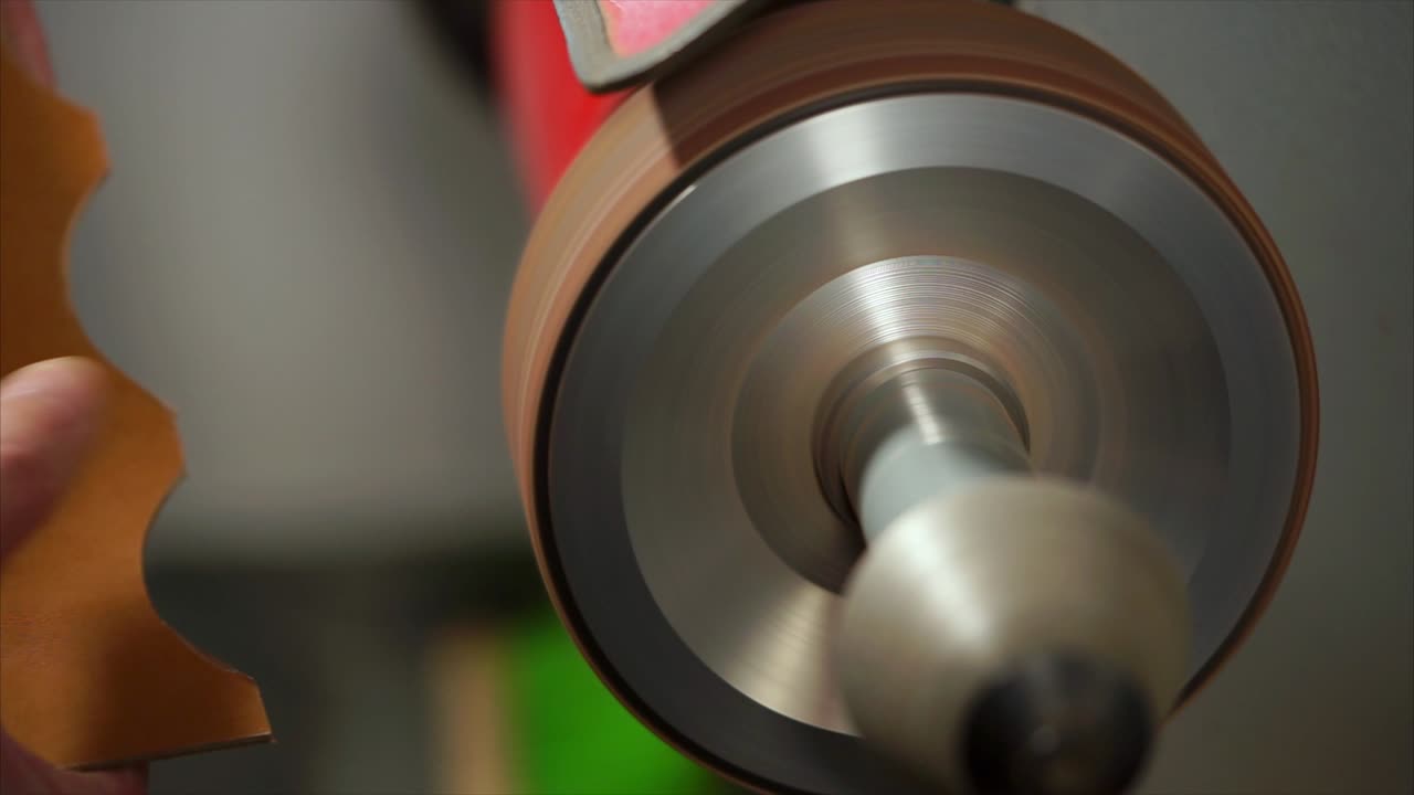 Leather Polishing Machine in Action