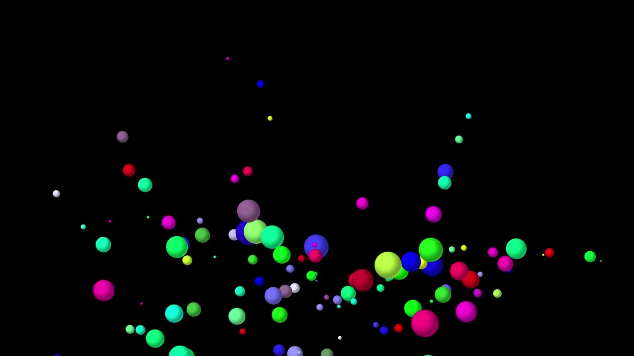 Jumping color balls motion graphics with night background