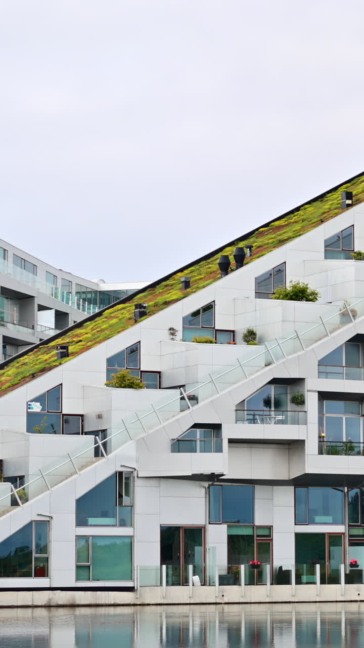 View of the 8 House housing complex in Orestad, Copenhagen, Denmark. Vertical