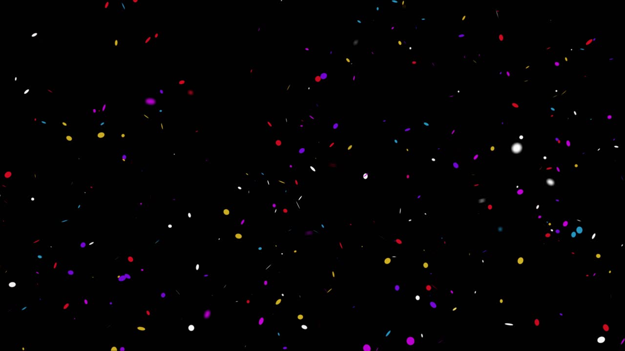 Realistic multicolored confetti gunshot popper explosions shooting falling green screen alpha