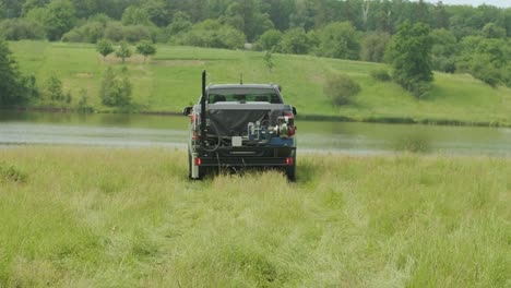 soil sampling. a vehicle with special equipment collects soil samples for analysis. soil sampling high rainfall pastures. soil examination