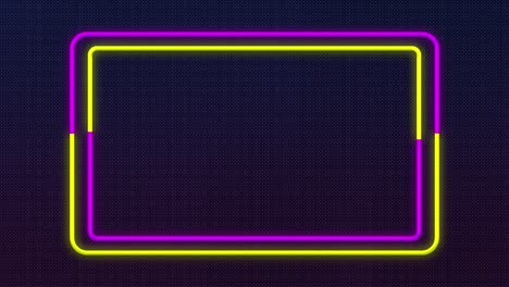 neon glowing pink and yellow frame animation on a dark textured background