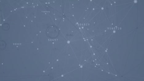 animación digital de estructuras moleculares a través de una red de conexiones contra un fondo gris