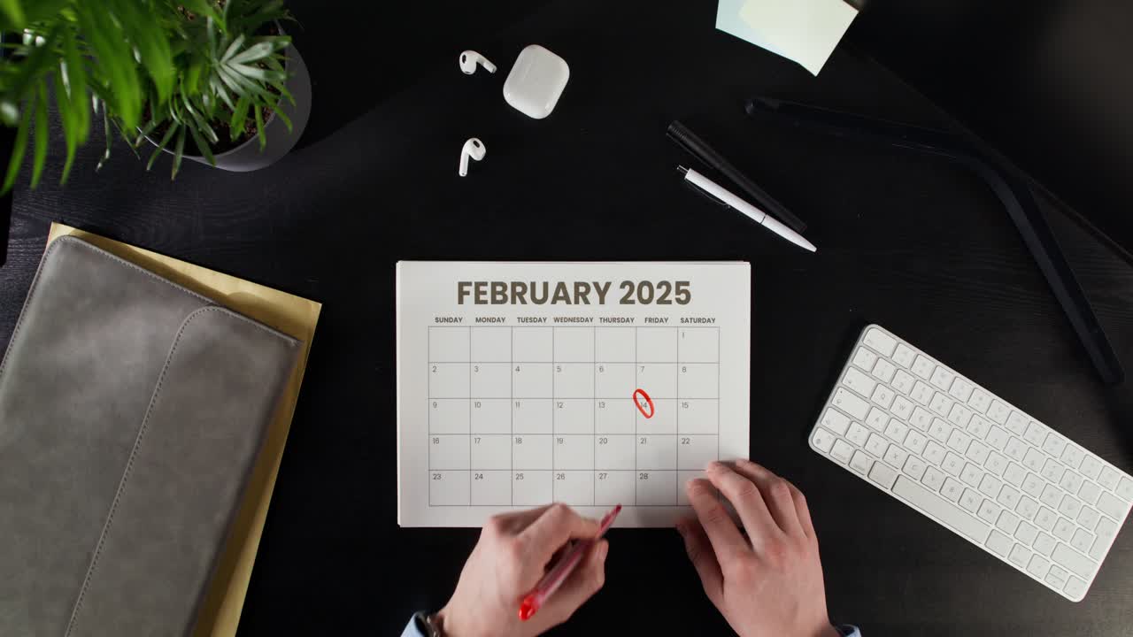 Marking Dates on February 2025 Calendar