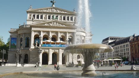 alte oper and fountain in frankfurt, germany