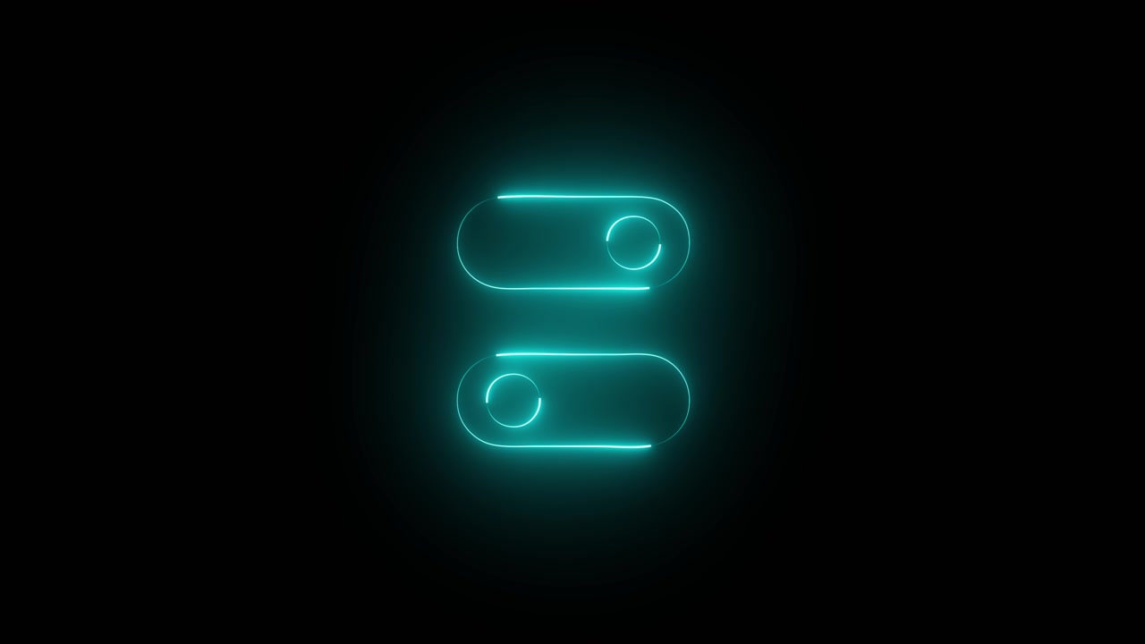 Neon Blue Toggle Switches