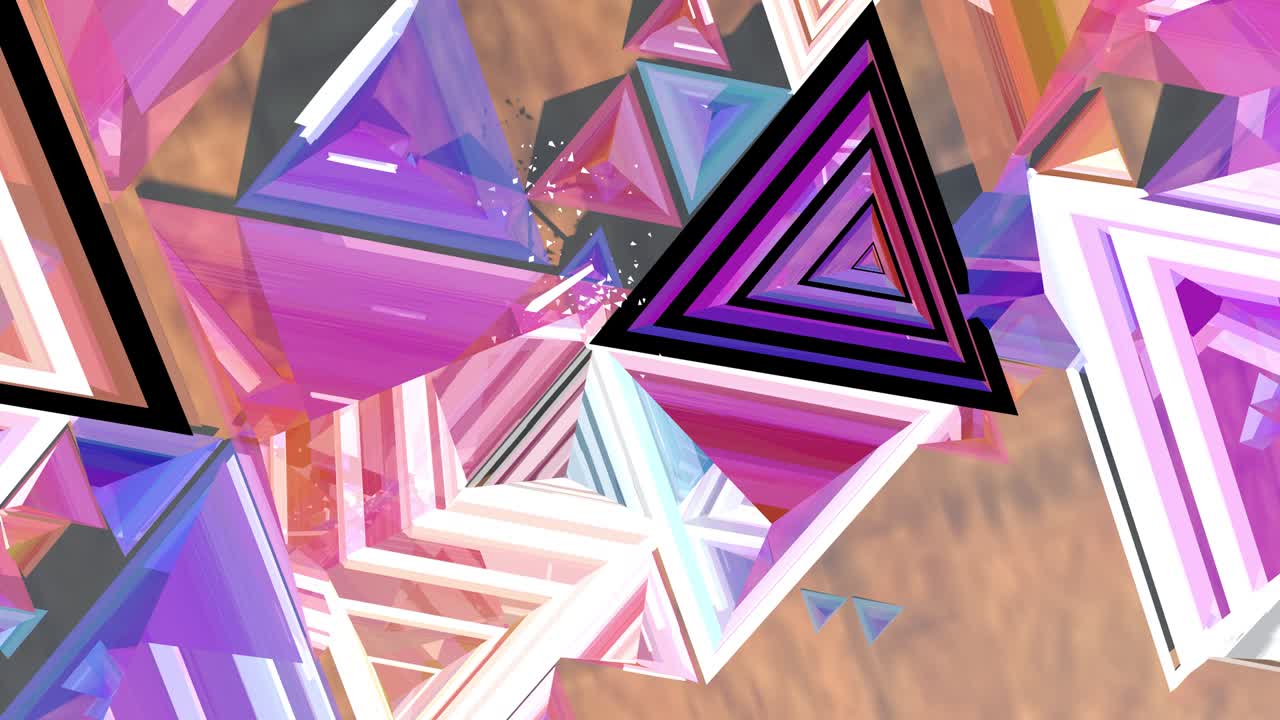 색과 삼각형이 패턴을 만니다.