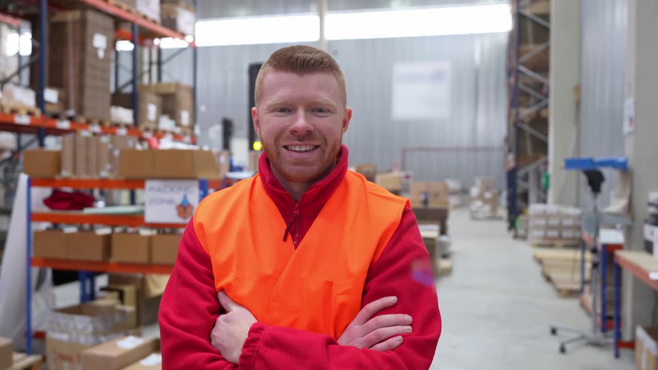 Lagerarbejder i sikkerhedsvest