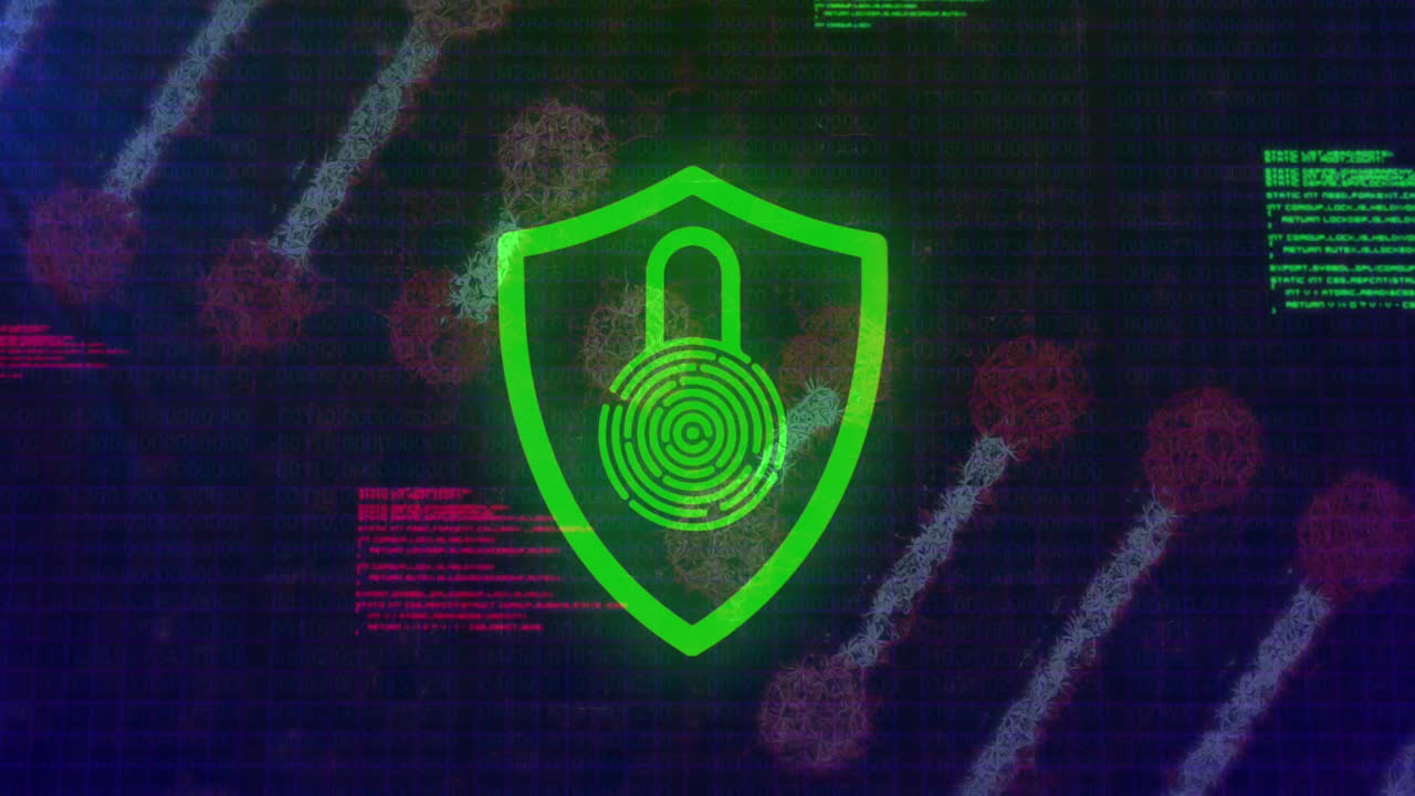 lucchetto digitale di dna rosso e verde