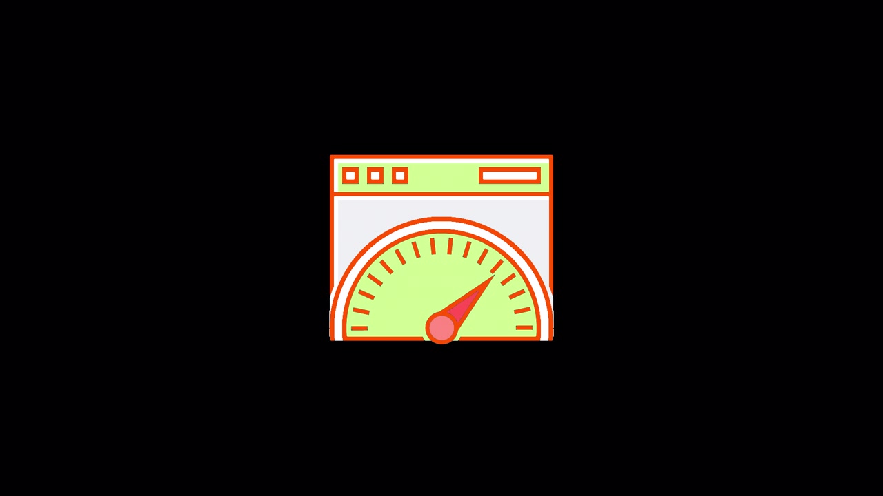 Animated Speedometer Icon Rotating on Black Background
