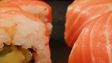 salmon sushi rolls