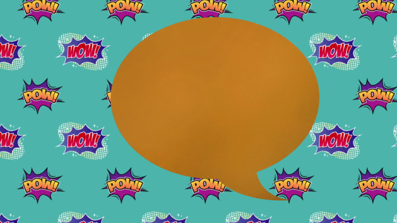 animación de la burbuja de discurso cómico sobre varios textos wow