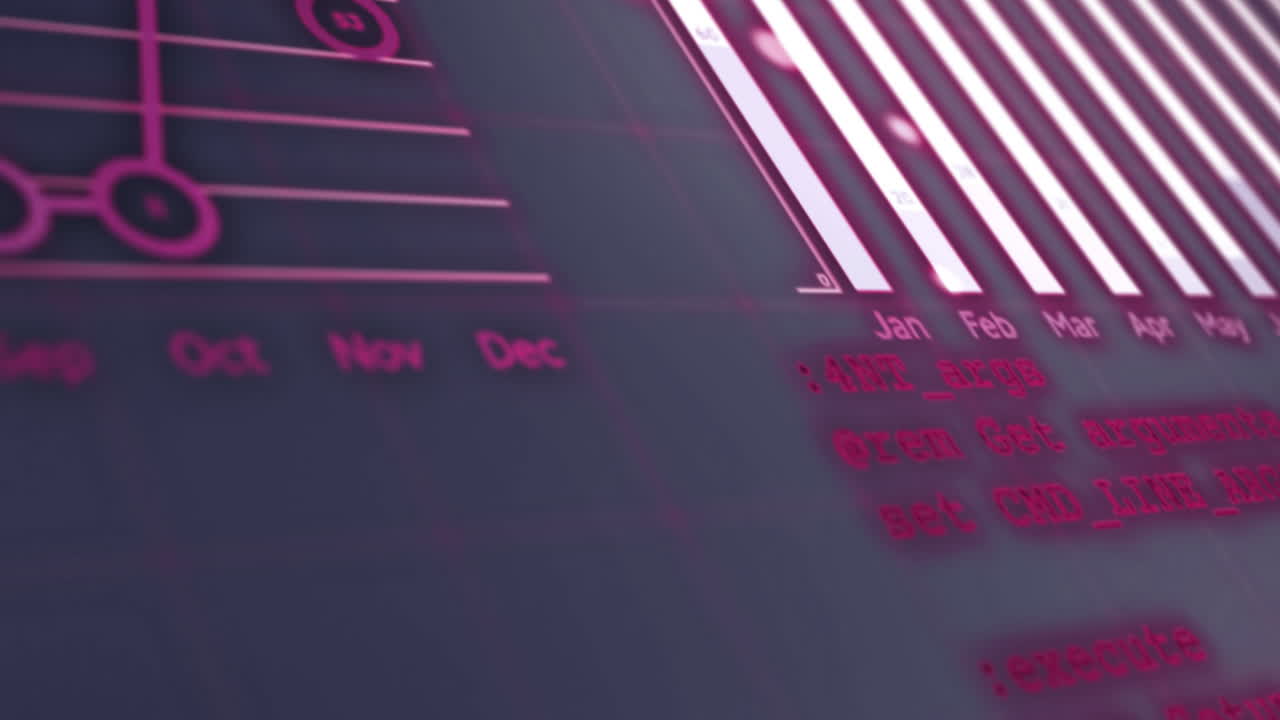 animación del procesamiento de datos financieros sobre un fondo gris