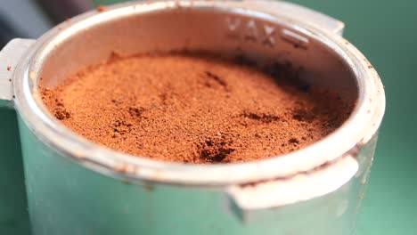 coffee machine with coffee grounds